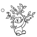 Bear climbing an apple tree tattoo design idea