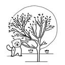 Bear climbing an apple tree tattoo design idea