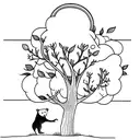 Bear climbing an apple tree tattoo design idea