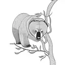 Bear climbing an apple tree tattoo design idea