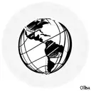 South America globe making emphasis in Colombia and with Andean style tattoo design idea