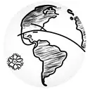 South America globe making emphasis in Colombia and with Andean style tattoo design idea