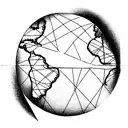 South America globe making emphasis in Colombia and with Andean style tattoo design idea