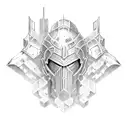  fluted armor knight tattoo design idea