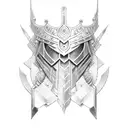  fluted armor knight tattoo design idea