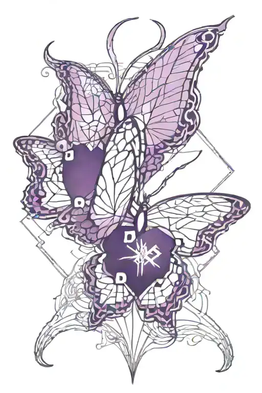 bts butterfly purple heart tattoo design idea