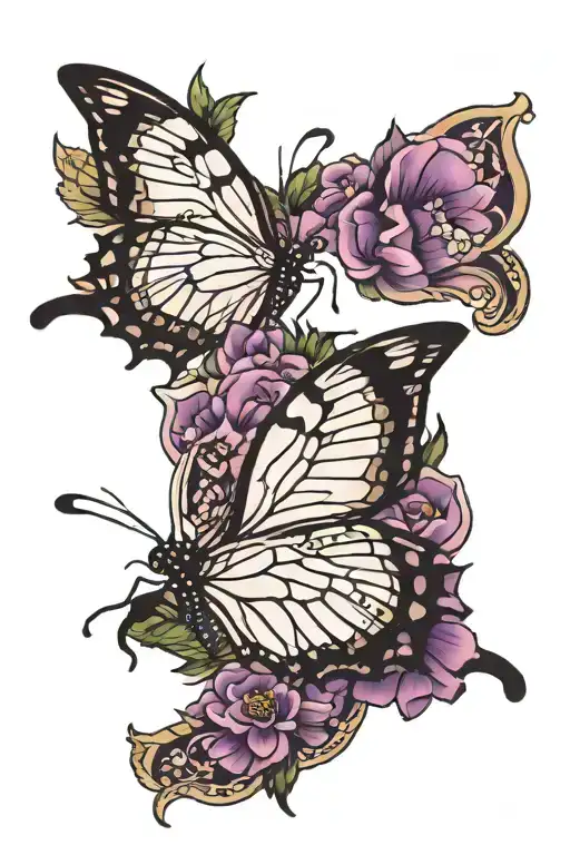bts butterfly purple butterflies tattoo design idea