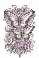 bts butterfly purple heart tattoo design idea