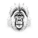gorilla with lion tattoo design idea