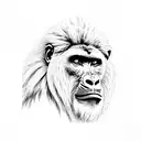 gorilla with lion tattoo design idea
