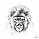 gorilla with lion tattoo design idea