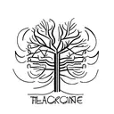 Tree of knowledge with branches representing different cognitive science fields tattoo design idea