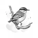 wrens bird flying tattoo design idea