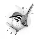 wrens bird flying tattoo design idea