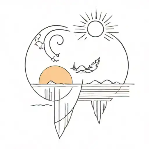 sunrise and sunset matching tattoo tattoo design idea