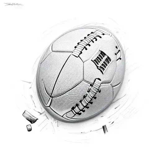 A football player in action, with a sketch style design capturing the intensity of the game tattoo design idea