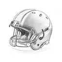 A football player in action, with a sketch style design capturing the intensity of the game tattoo design idea