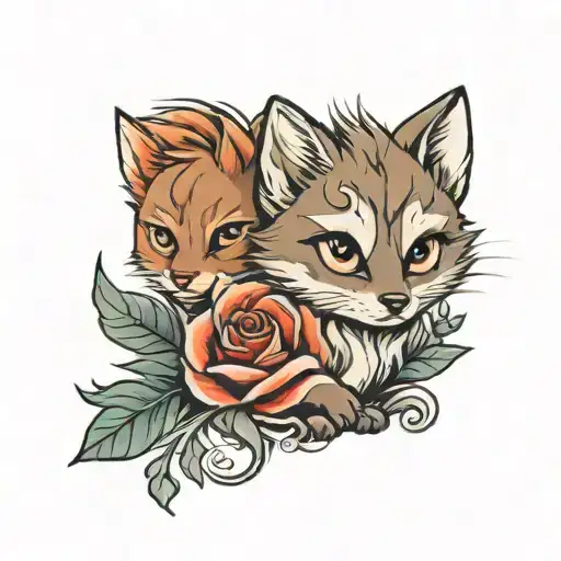 mom Wolfe baby Wolfe  tattoo design idea