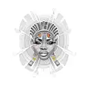 Orisha Shango surrounded by traditional African tribal patterns tattoo design idea