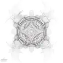 Orisha Shango surrounded by traditional African tribal patterns tattoo design idea