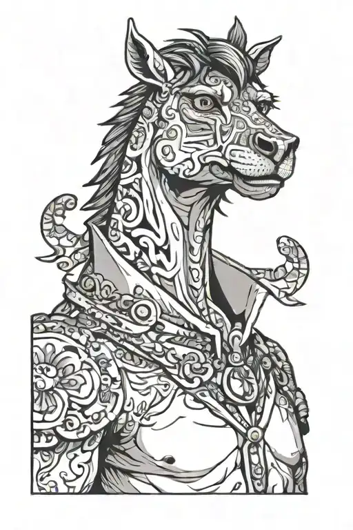 bojack horseman looking himself tattoo design idea