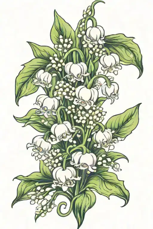 lily of the valley intertwined with celtic symbols tattoo design idea
