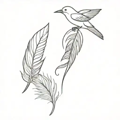 birds, feather, b tattoo design idea