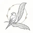 birds, feather, b tattoo design idea