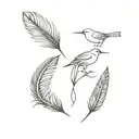birds, feather, b tattoo design idea