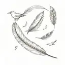 birds, feather, b tattoo design idea