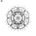 Grateful Dead inspired mandala tattoo design idea