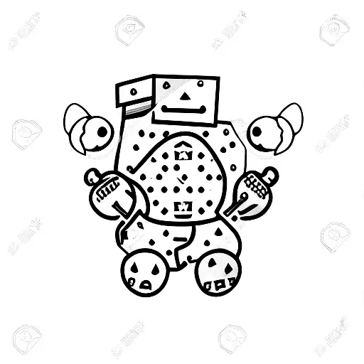 a voodoo doll gives a fuck you thumb tattoo design idea