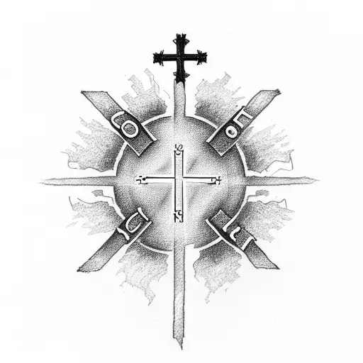 Christian Cross with the words "Set a fire down in my soul That I can't contain That I can't control I want more of you  tattoo design idea