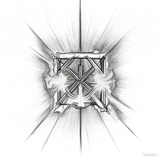 Cross with the words "Set a fire down in my soul That I can't contain That I can't control I want more of you God tattoo design idea