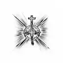 Cross with the words "Set a fire down in my soul That I can't contain That I can't control I want more of you God tattoo design idea