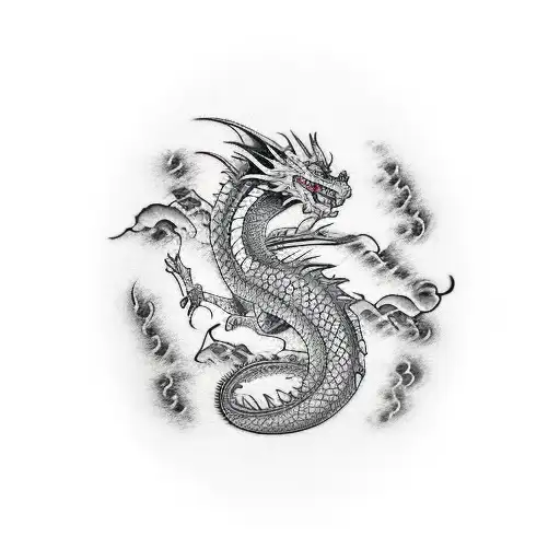 Japanese inspired dragon tattoo