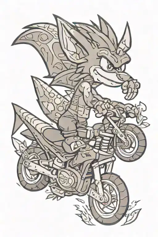 crash bandicoot riding spyro tattoo design idea