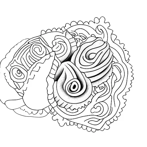 detail realism chocolate croissant  tattoo design idea