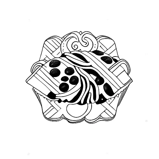 detail realism chocolate croissant  tattoo design idea