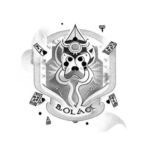 Gambling, alcohol and cocaine tattoo design idea