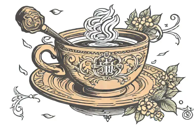 kurdistan coffee tattoo design idea