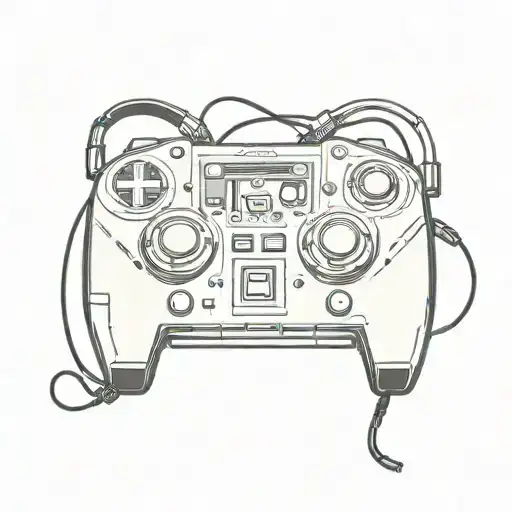 dj controller pioneer headphones tattoo design idea