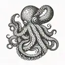 octopus wrapping its tentacles tattoo design idea