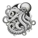 octopus wrapping its tentacles tattoo design idea