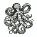 octopus wrapping its tentacles tattoo design idea
