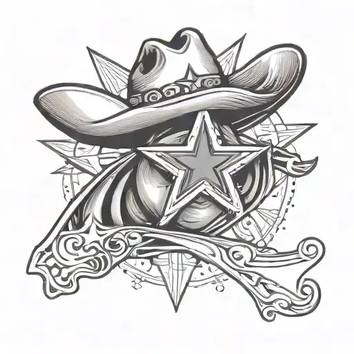 Dallas cowboy star and cowboy hat tattoo design idea