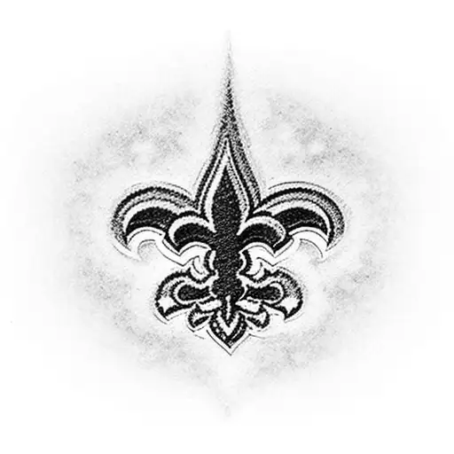 A dotwork tattoo of the New Orleans Saints logo combined with the Department of Homeland Security emblem tattoo design idea