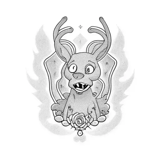 Courage the Cowardly Dog with Blue From Blues Clues tattoo design idea