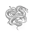 snake with lotus tattoo design idea