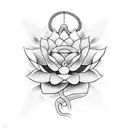 snake with lotus tattoo design idea